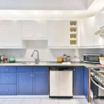 blue and white kitchen furniture